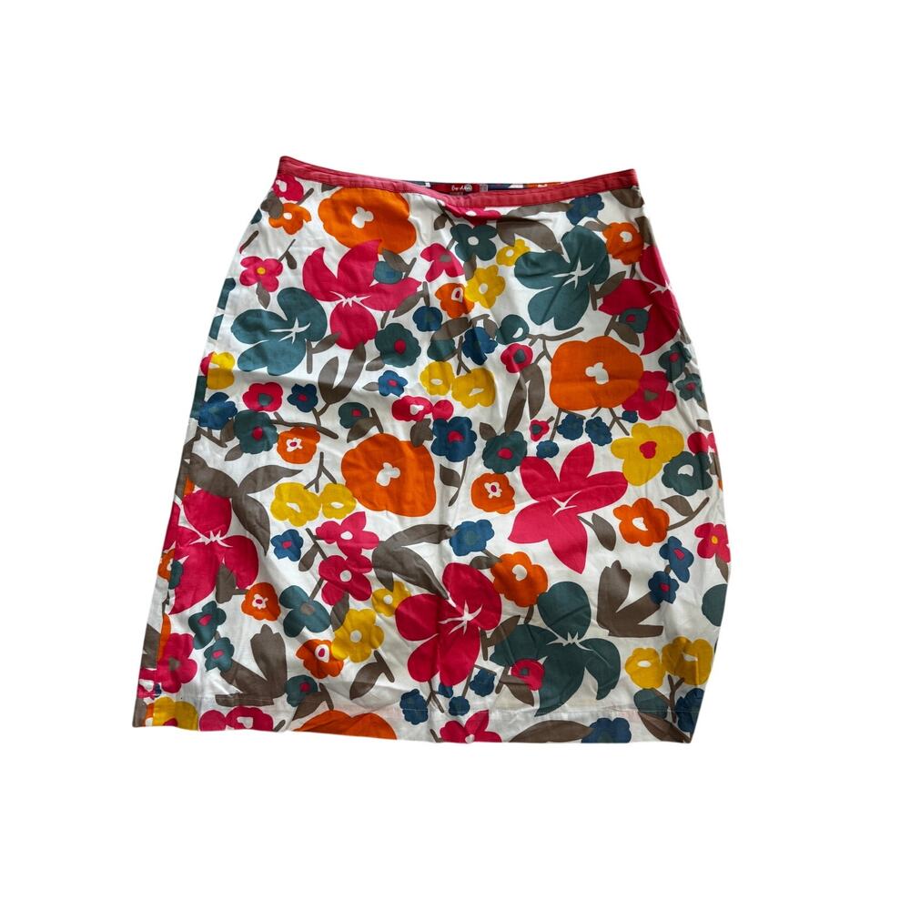 Boden Floral Skirt Womens 12L Long Tall Summer Skirt Colorful Midi Cotton